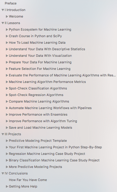 Master Machine Learning with Python Table of Contents