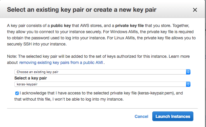 Select Your Key Pair