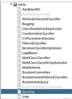Weka Algorithms Unavailable For Some Problem Types