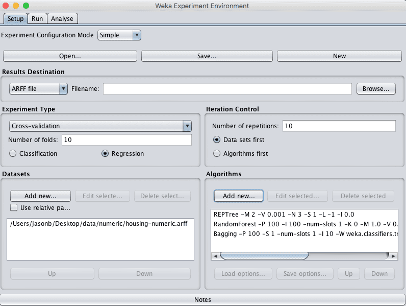 Weka Boston House Price Dataset Ensemble Experiment Design
