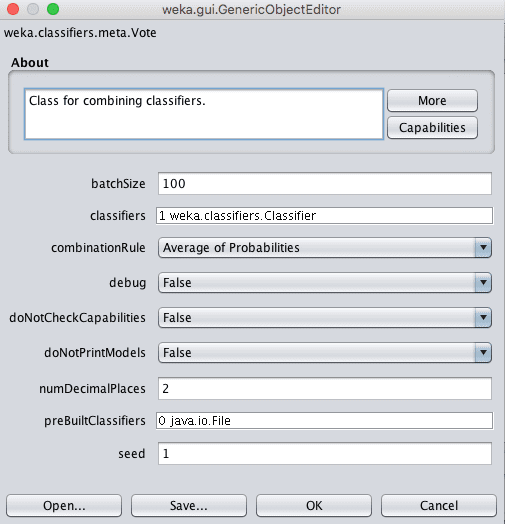 Weka Configuration for the Voting Ensemble Algorithm