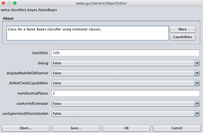 Weka Configure a Machine Learning Algorithms
