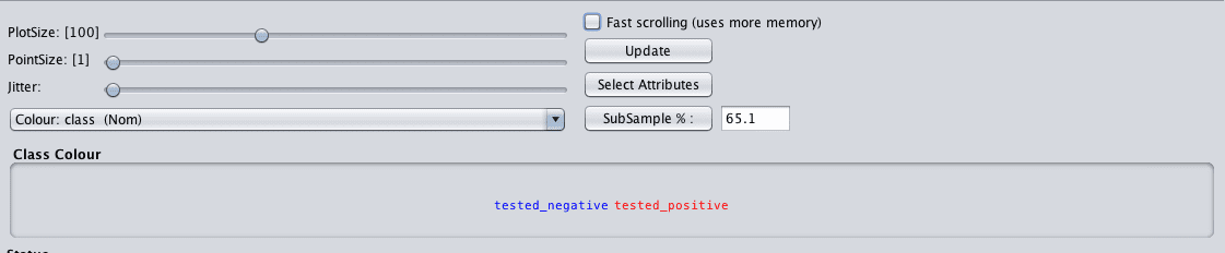 Weka Controls for Scatterplot Matrix