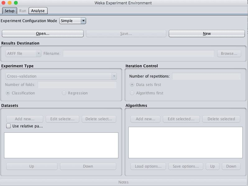 Weka Experiment Environment