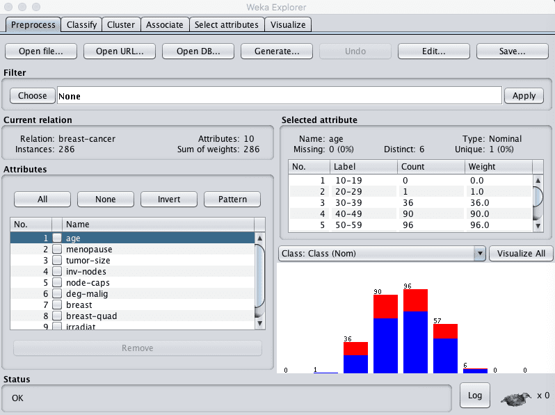 Weka Explorer Preprocess Tab