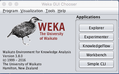 Weka GUI Chooser