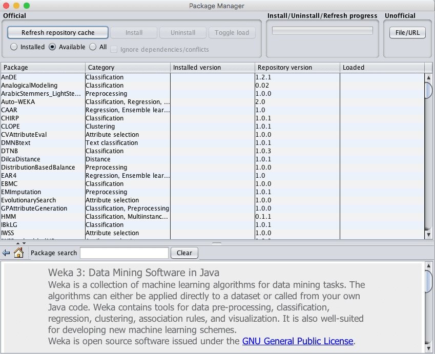 Weka Package Manager