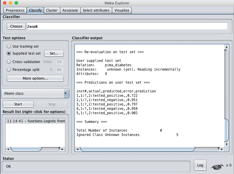 Weka Predictions Made on New Data By a Loaded Model