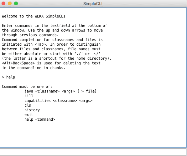 Weka SimpleCLI