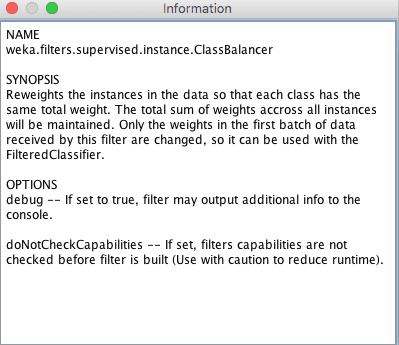 Weka Data Filter More Information