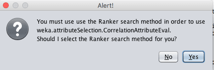 Weka Feature Selection Alert