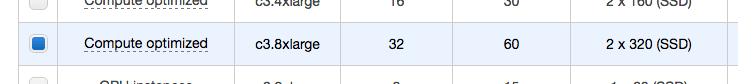 Select the c3.8xlarge Instance Type