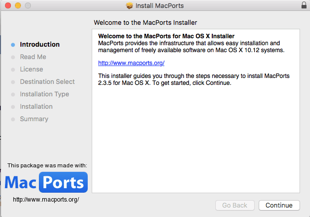 Macports Installation Wizard