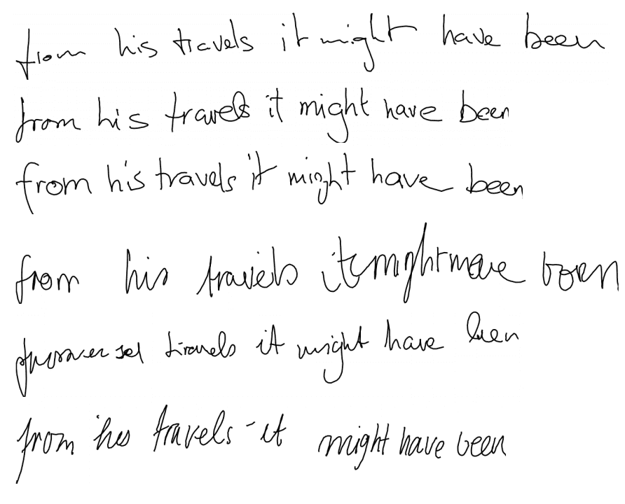 Example of LSTMs used in Automatic Handwriting Generation