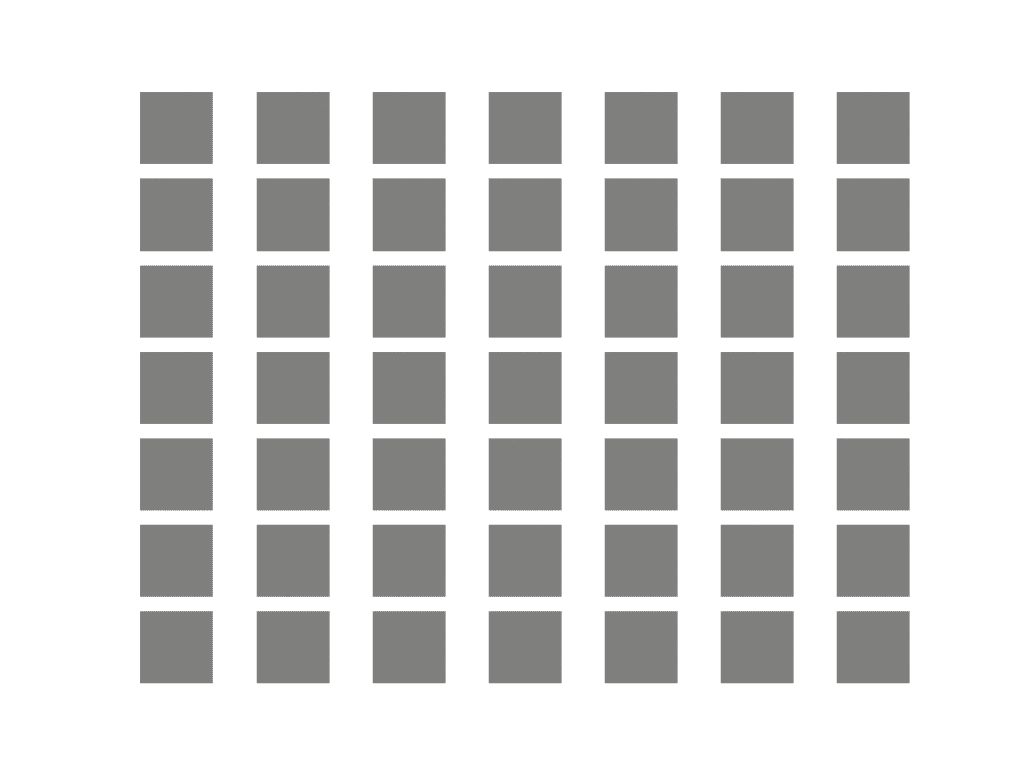 Example of 49 CIFAR-10 Images Output by the Untrained Generator Model