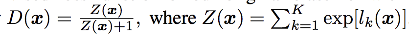 Example of the Output Function for the Unsupervised Discriminator Model in the SGAN
