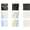 Plot of Satellite to Google Map Translated Images Using Pix2Pix After 100 Training Epochs