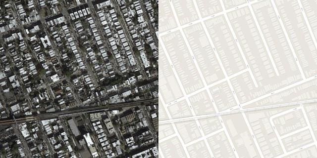Sample Image From the Maps Dataset Including Both Satellite and Google Maps Image.
