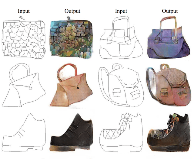 Example of Sketches to Color Photographs with pix2pix