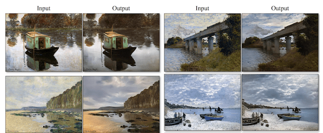 Example of Translation from Paintings to Photographs with CycleGAN