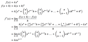 Derivative of kx^n