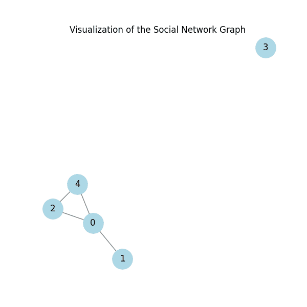 Visualization of the social network graph