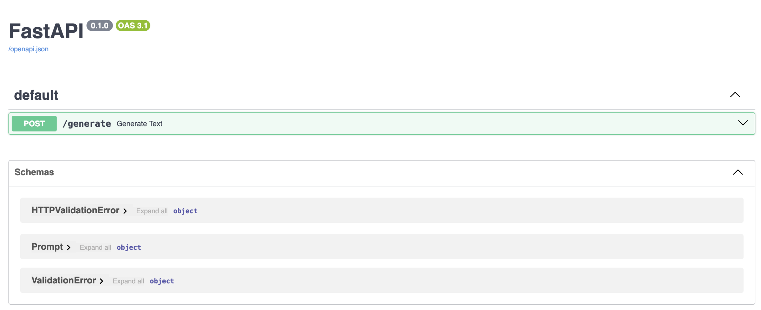 FastAPI Docs Interface for Your Local LLM API