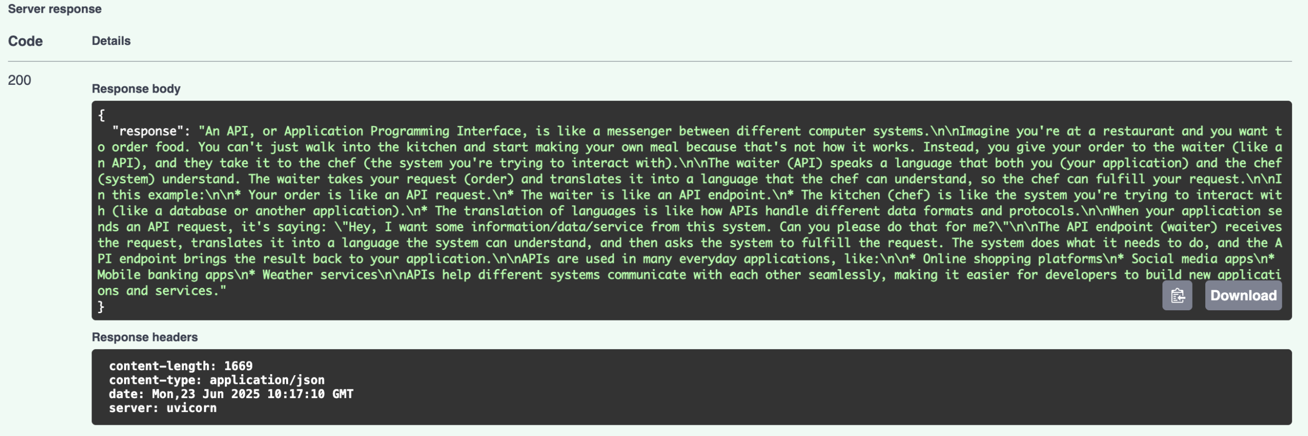Local LLM Response